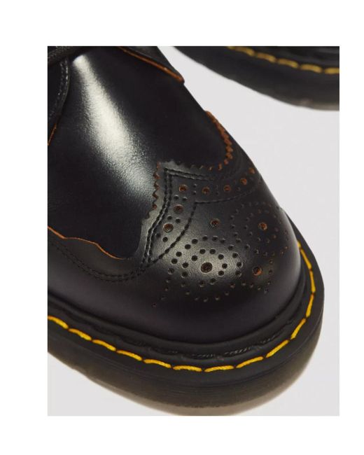 Dr. Martens Black 1461 Ri 3 Eye Analine Vintage Smooth Leather Shoes for men