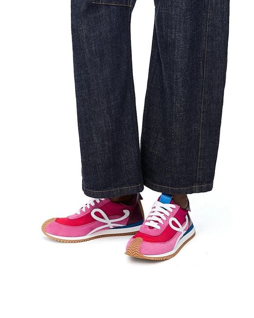 Loewe Pink Flow Runner 2.0 In Nylon And Suede