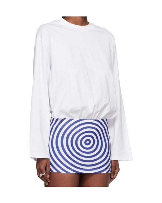 Jean Paul Gaultier White Mix Jersey Long Sleeves Bodysuit