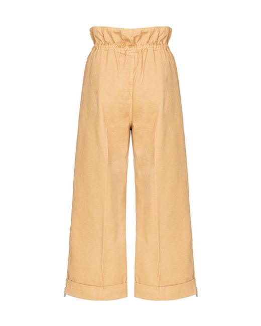 Pinko Natural Drawstring Cropped Trousers