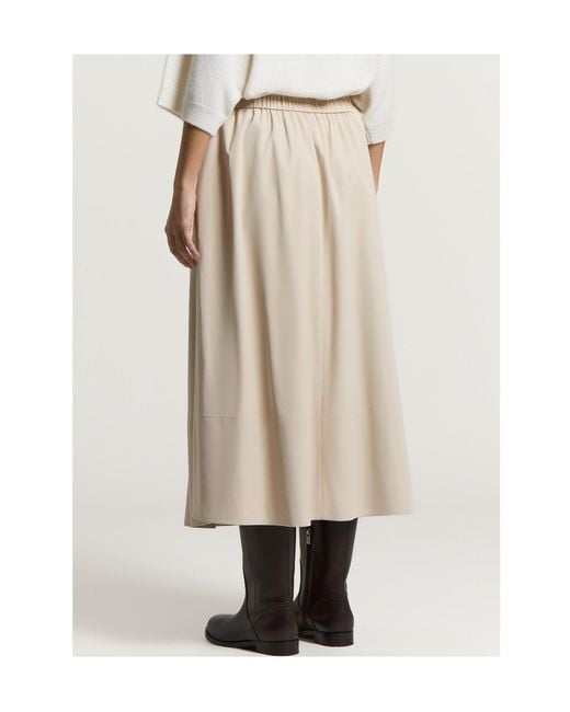 Peserico Natural Microfiber Midi Skirt