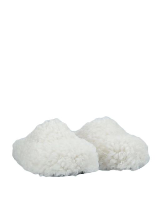 Marni White Solid Color Round-Toe Leather Shoes
