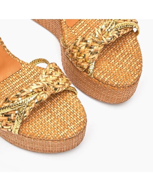 Casadei Natural Marbella Braided Wedge Sandals