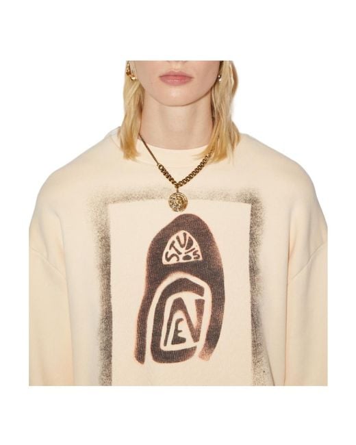 Acne Natural Logo-Print Sweatshirt