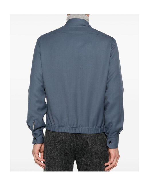 Lardini Blue Button-Fastening Flap-Pocket Jacket for men