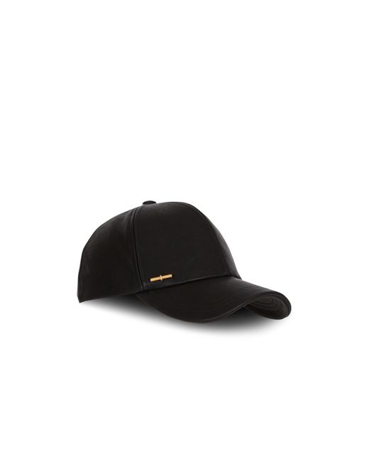 Balmain Black Lambskin Cap