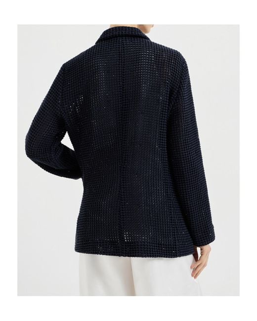Brunello Cucinelli Blue Long-Sleeves Blazer