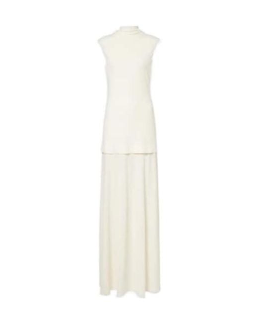 Jil Sander White Turtleneck Maxi Dress