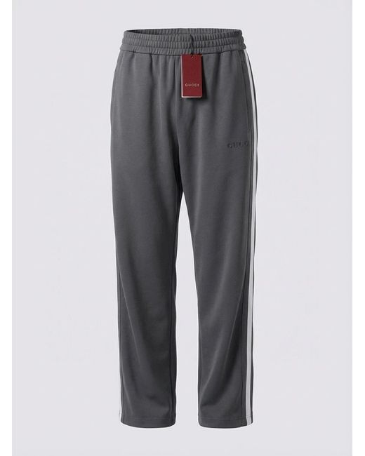Gucci Gray Stripe-Detail Track Pants for men