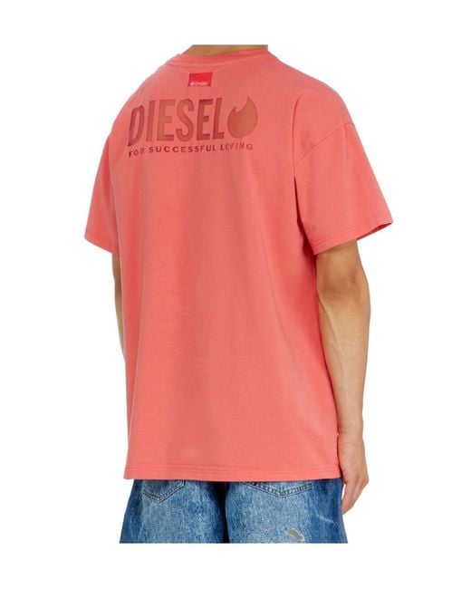 DIESEL Pink X Tinder Logo-Print Short-Sleeve T-Shirt for men