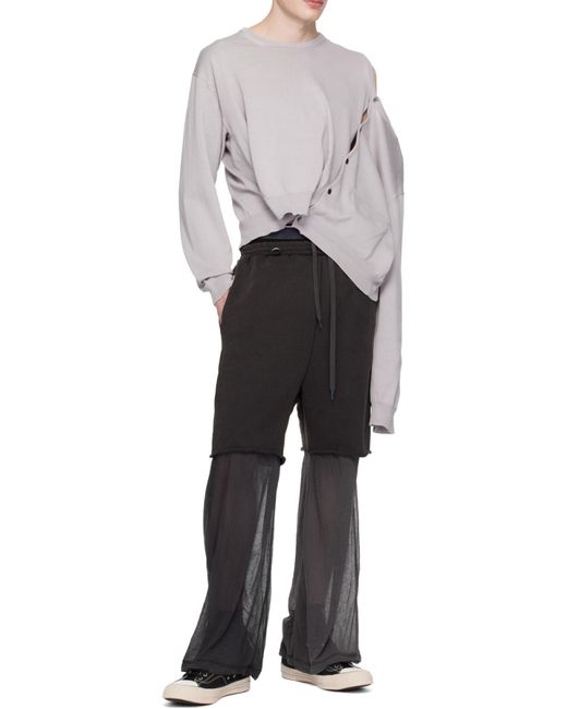 Doublet Gray Ai Asymmetric Cardigan for men