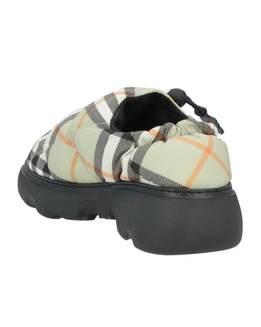 Burberry Green Plaid Low Top Casual Shoes