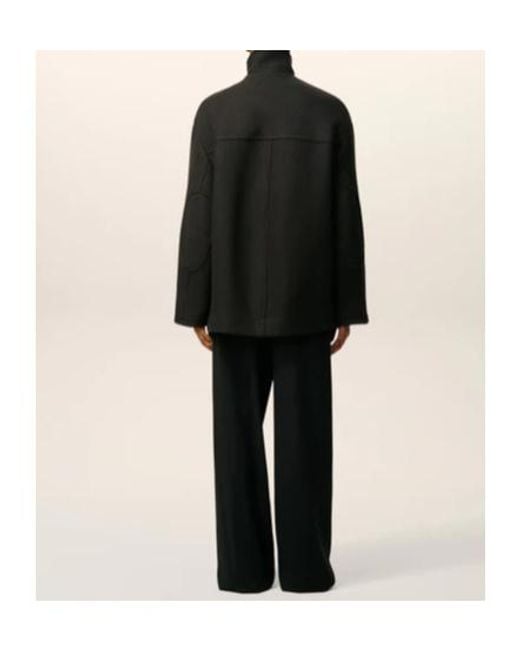 AMI Black Oversized Gabardine Peacoat for men