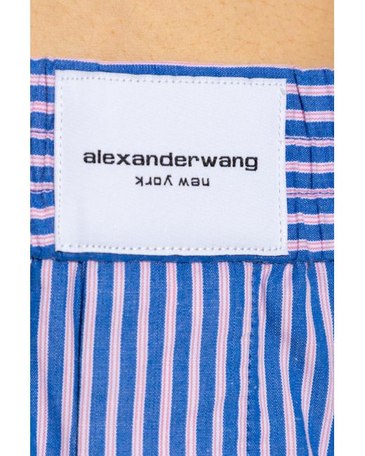 T By Alexander Wang Blue Alexander Wang Striped Bermuda Shorts