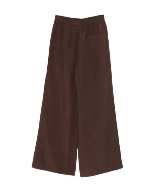 Liu Jo Brown Drawstring Wide-Leg Pants