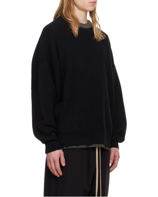Fear Of God Black Ribbed-Knit Crewneck Jumper for men