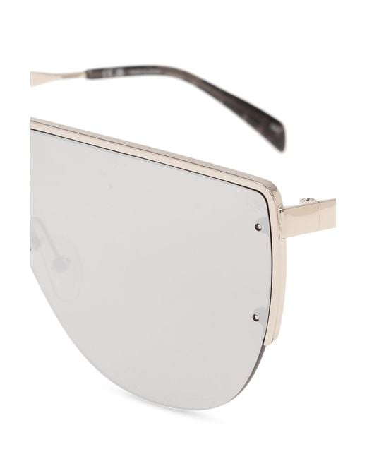 McQueen White Eyewear Skull Detailed Sunglasses