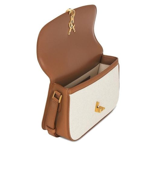 Saint Laurent White Solferino Logo Plaque Shoulder Bag