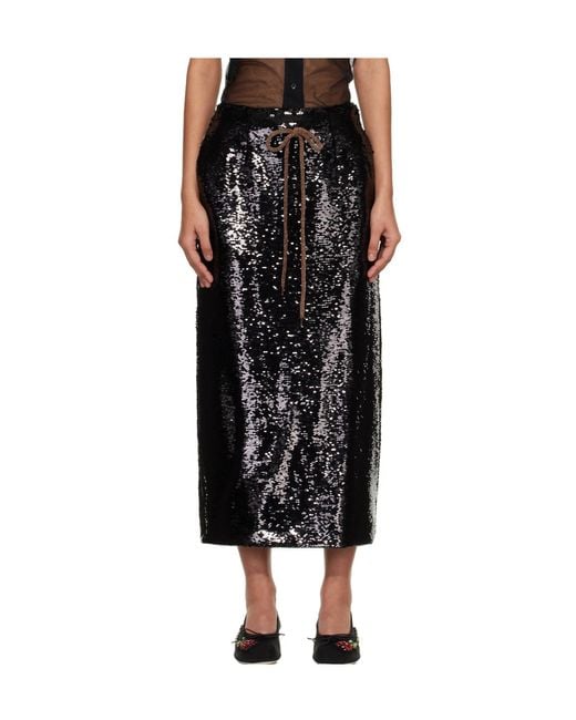 Simone Rocha Black Column Skirt