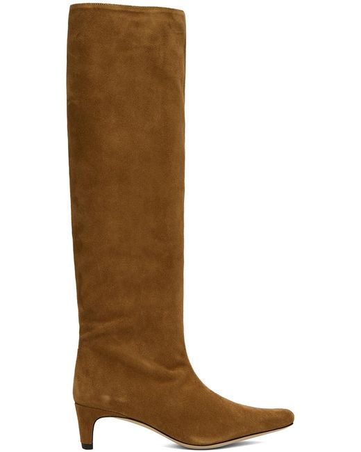 Staud Brown Wally 45Mm Suede Boots