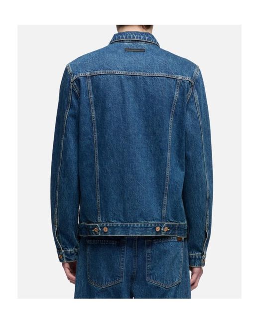 7 For All Mankind Blue Long-Sleeve Denim Jacket for men