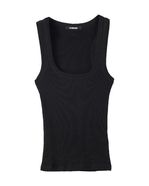 Jacquemus Black Ribbed Tank Top