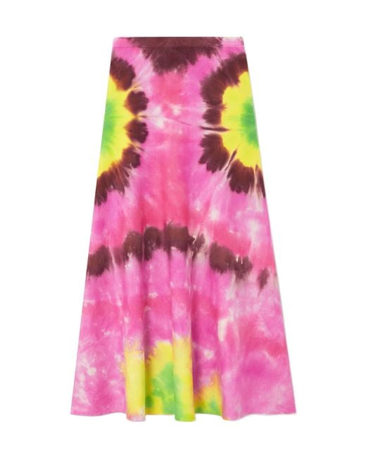 Gabriela Hearst Pink Tie-Dye Skirt