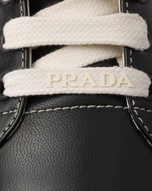 Prada Black Logo Detailed Lace-Up Sneakers