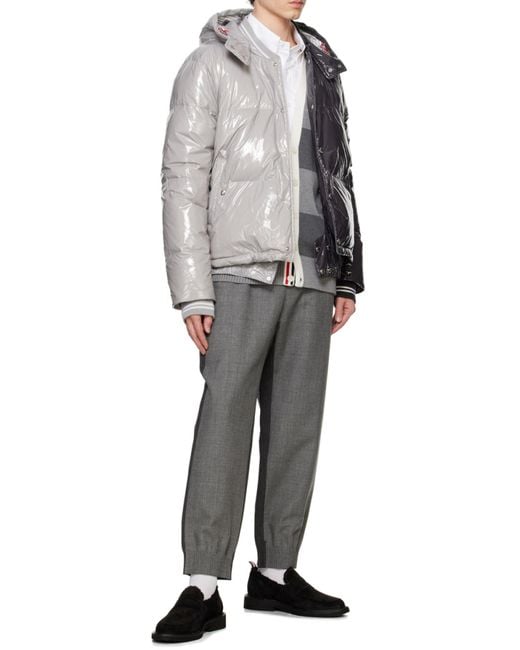 Thom Browne Gray Two-Tone Puffer Jacket for men