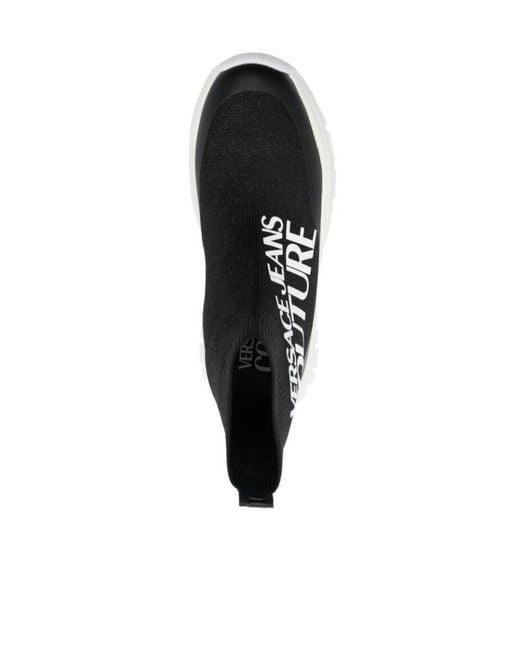 Versace Jeans Black Couture Logo Print Sock Sneakers