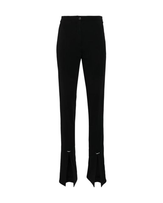 Mugler Black Slit Casual Pants