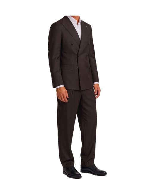 Tagliatore Black New York Double-Breasted Suit for men