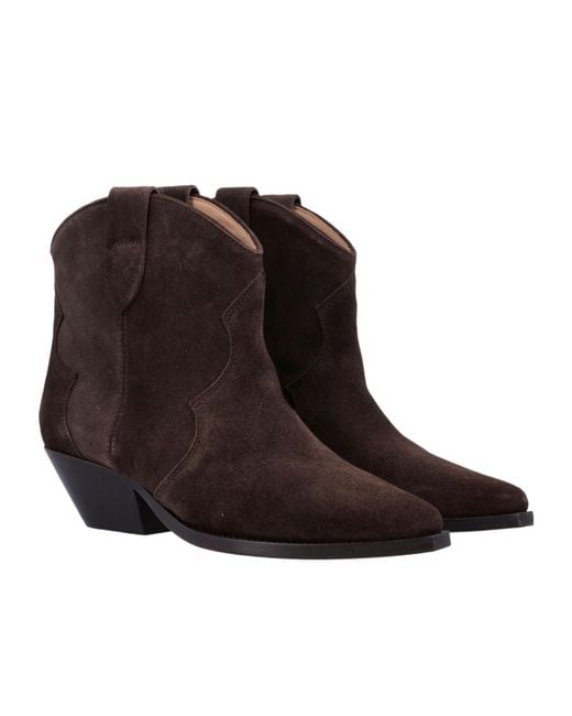 Isabel Marant Women's Brown Dewina Pointed Toe Ankle Boots