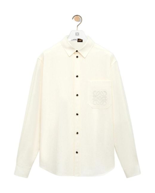 Loewe White Embroidered Shirt for men