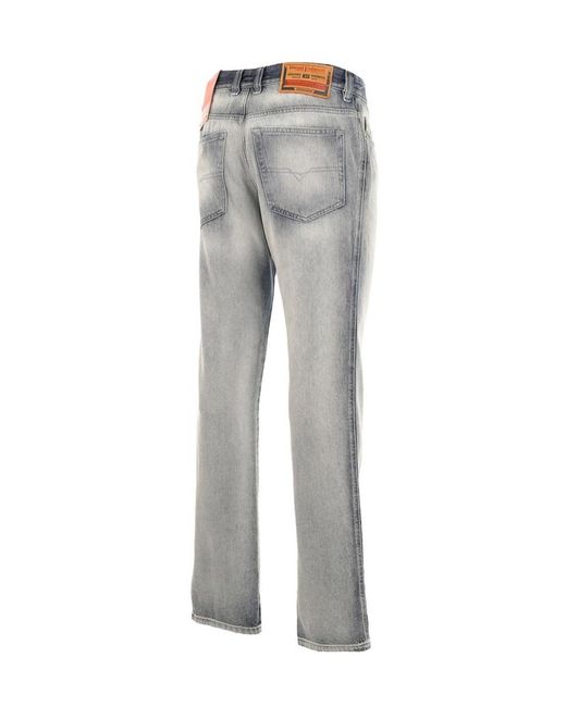 DIESEL Gray Logo Patch Jeans for men