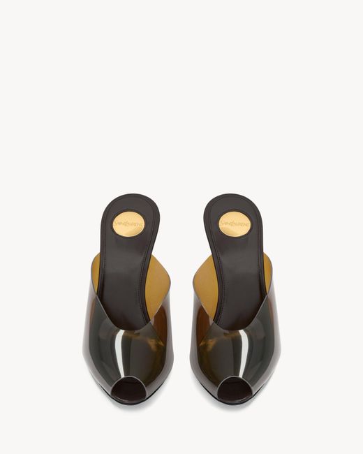 Saint Laurent Brown Sabrina Heeled Mules