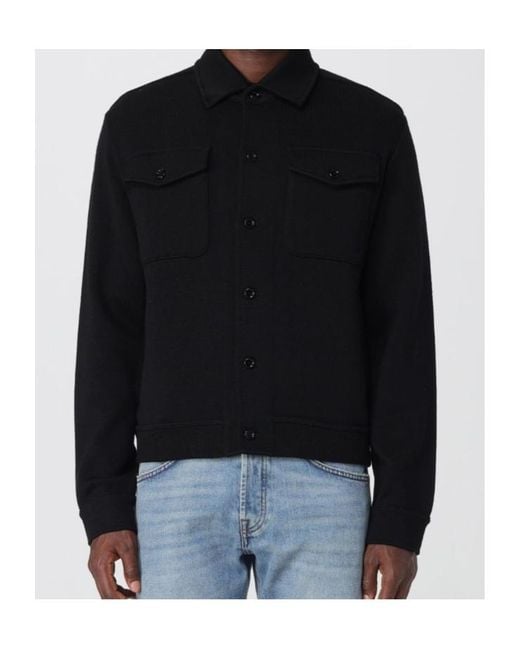 Lardini Black Long Sleeved Button-Up Jacket for men