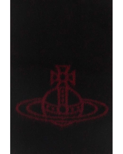 Vivienne Westwood Black Orb Fringe Scarf