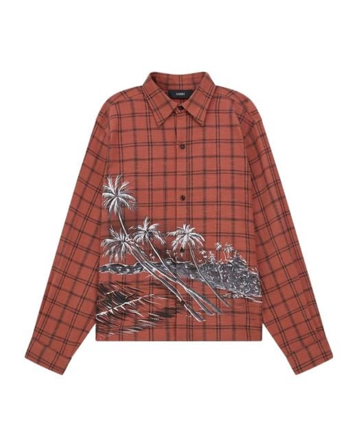 Amiri Red Palms Flannel Shirt for men