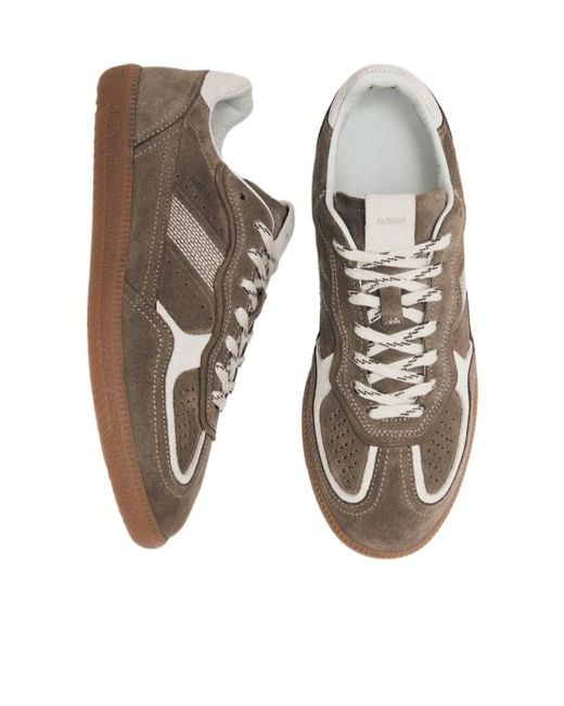 Alohas Brown Topstitched Low-Top Sneakers