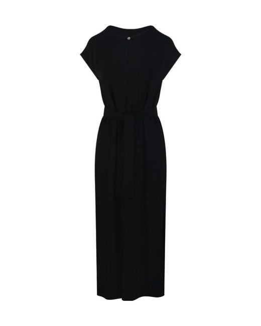 Max Mara Black Feluca Belted Maxi Dress