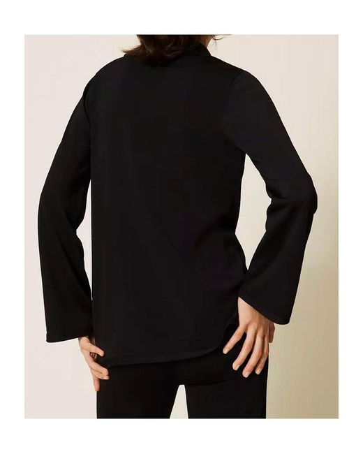 Twinset Black Long-Sleeve Button-Up Shirt