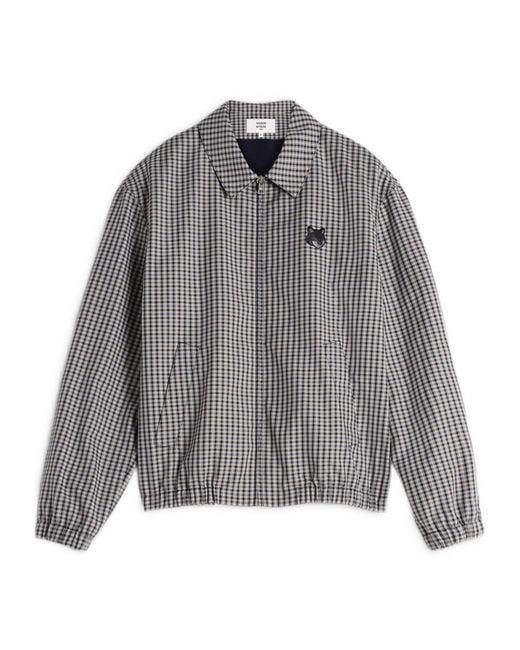 Maison Kitsuné Gray Maison Kitsuné Fox-Head Patch Zipped Jacket