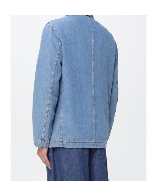 Dries Van Noten Blue Denim Shirt Jacket for men