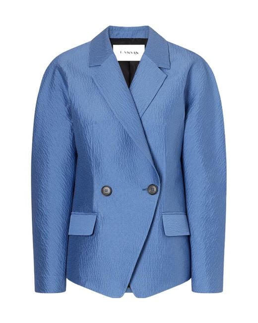 Lanvin Blue Textured-Satin Jacket