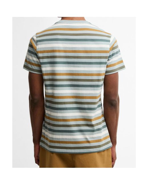 Barbour Green Striped T-Shirt for men