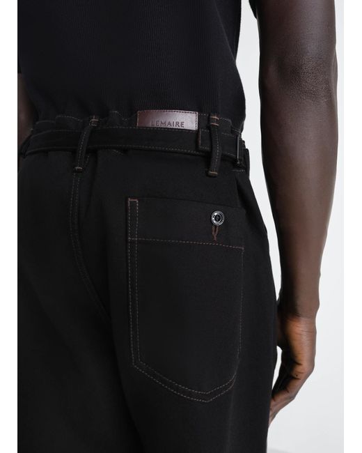 Lemaire Black Maxi Workwear Pants for men