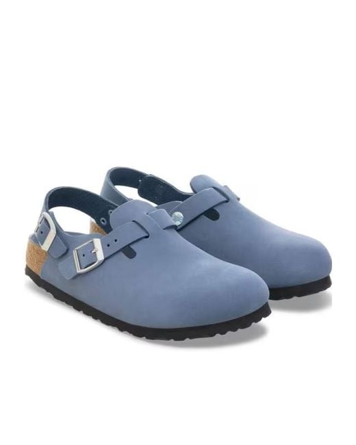 Birkenstock Blue Buckle Strap Mules