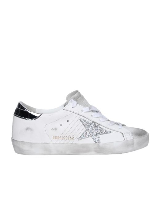 Golden Goose Deluxe Brand White Super Star Lace-Up Sneakers