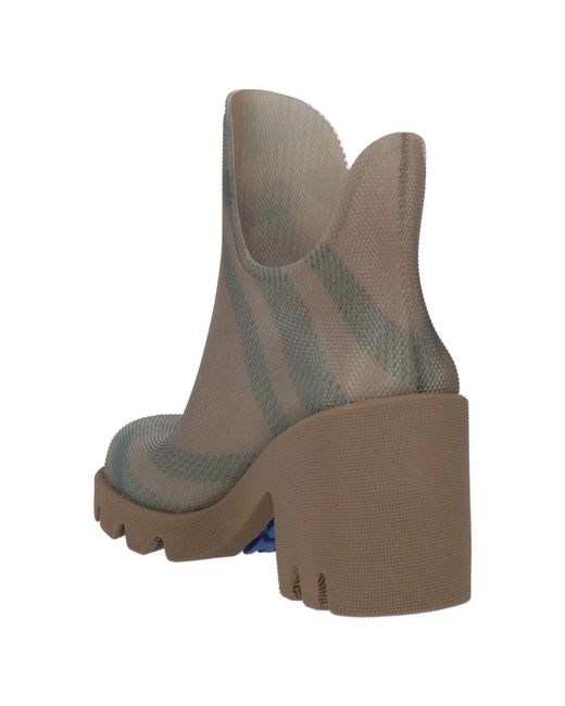Burberry Brown Checkered Rain Boots